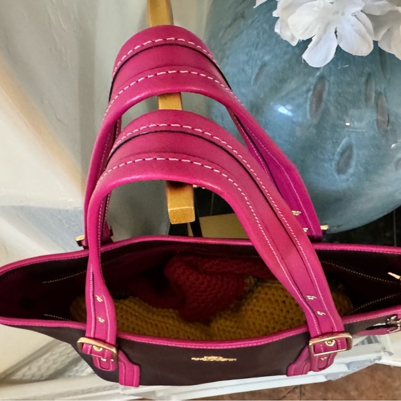 Coach Ashton Tote Bag #CM080 Oxblood & Fuchsia Pebble Leather $450 Retail - NWT - Picture 13 of 16